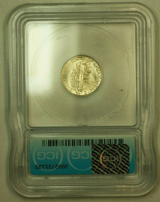 1945 Silver Mercury Dime 10c Coin ICG MS-65 W