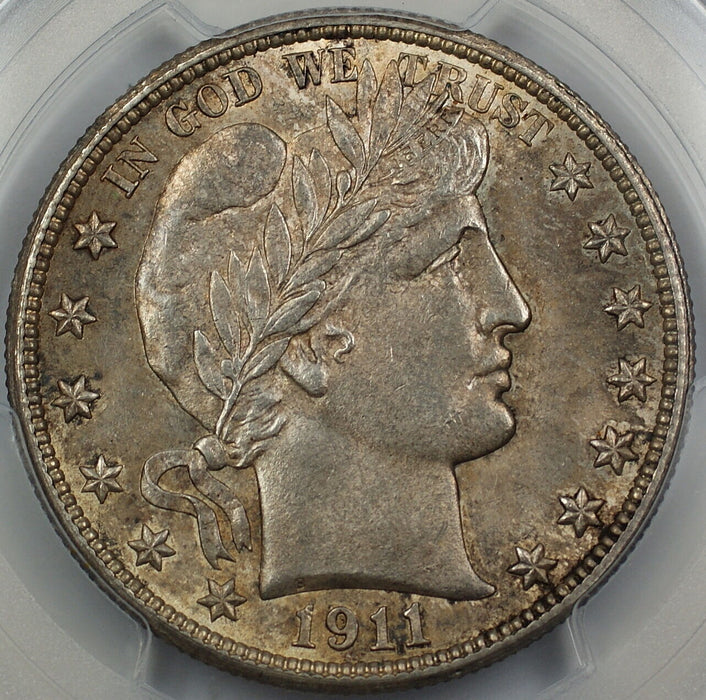 1911 Barber Silver Half Dollar, PCGS MS-62, Better Coin, Toned, DGH