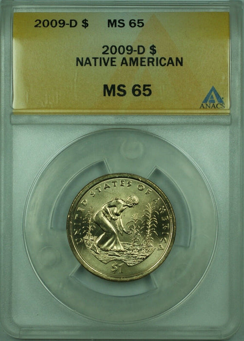 2009-D Native American Dollar $1 ANACS MS-65
