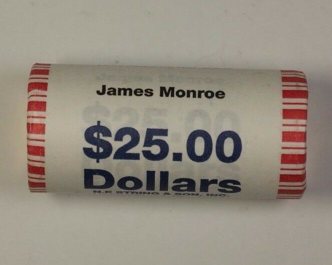 2008 James Monroe Presidential Dollar Roll BU 25 $1 Coins *Mint Mark Unknown*