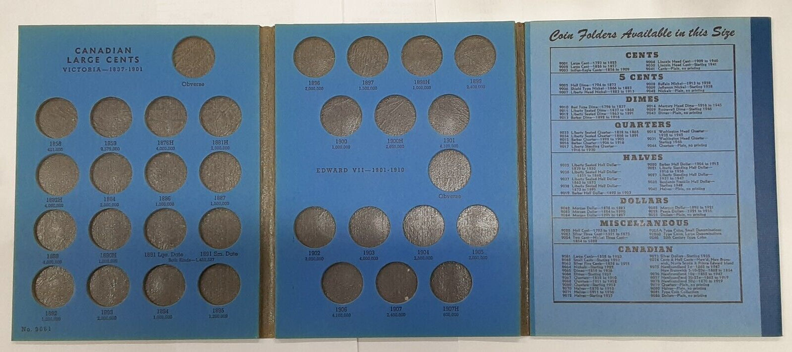 1858-1920 Empty Whitman Canadian Large Cents Collection Folder No.9061 Used