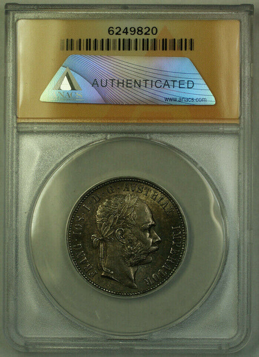 1881 Austria 1 Florin Silver Coin ANACS AU-58 Toned