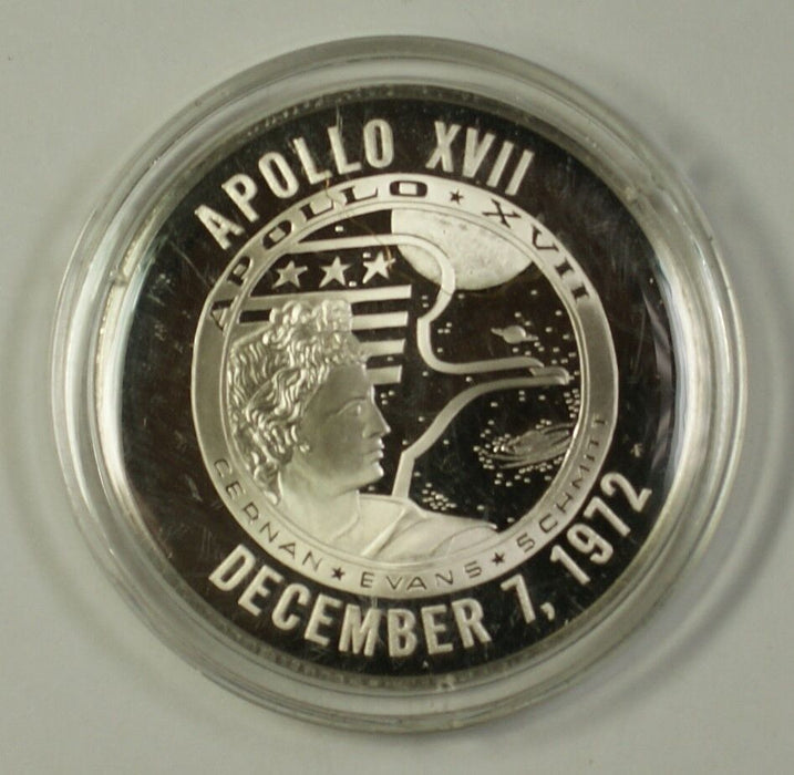 Apollo XVII 17 Sterling Silver Proof Medal .925 Fine