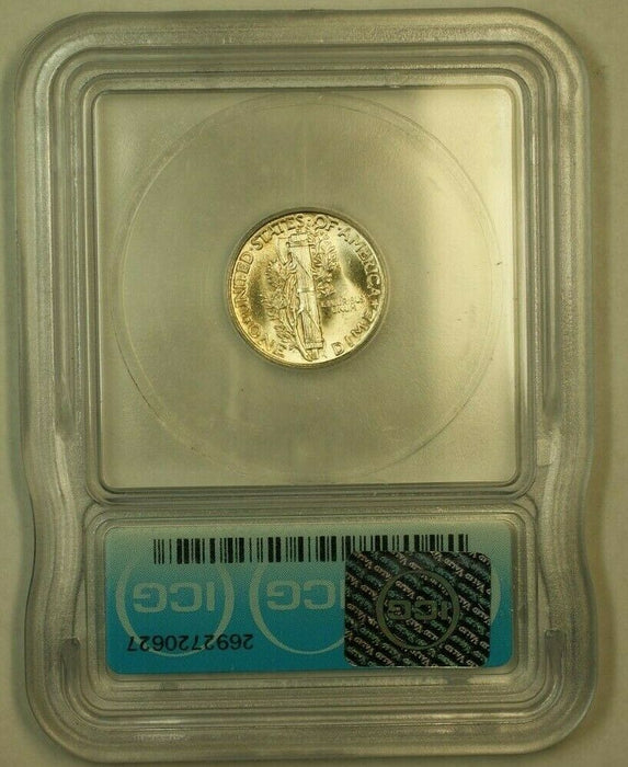1943 Silver Mercury Dime 10c Coin ICG MS-65 (2F)