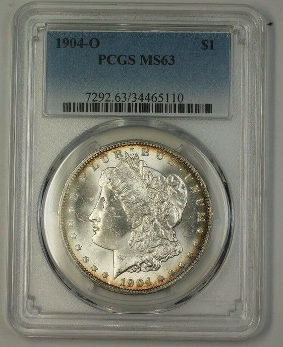 1904-O US Morgan Silver Dollar $1 Coin PCGS MS-63 Great Luster (17)