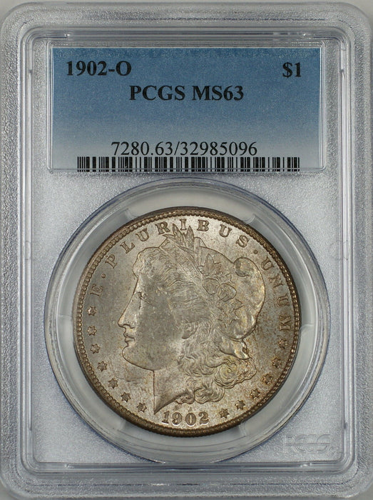 1902-O Morgan Silver Dollar $1 Coin PCGS MS-63 Toned (Ta)