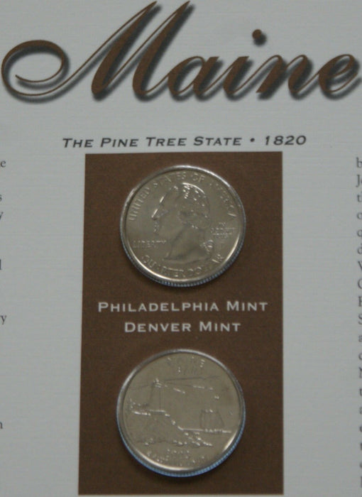 Maine 2003 P&D Quarter for Anniversery of Statehood Bonus Stamp