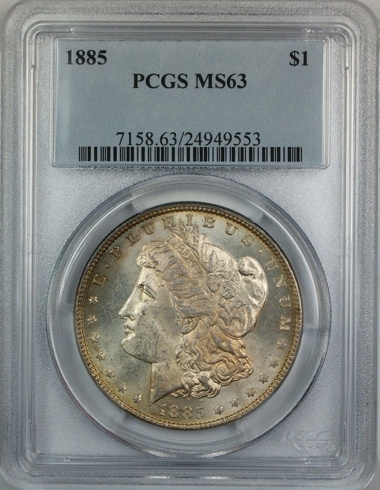 1885 Morgan Silver Dollar, PCGS MS-63, Toned, JT
