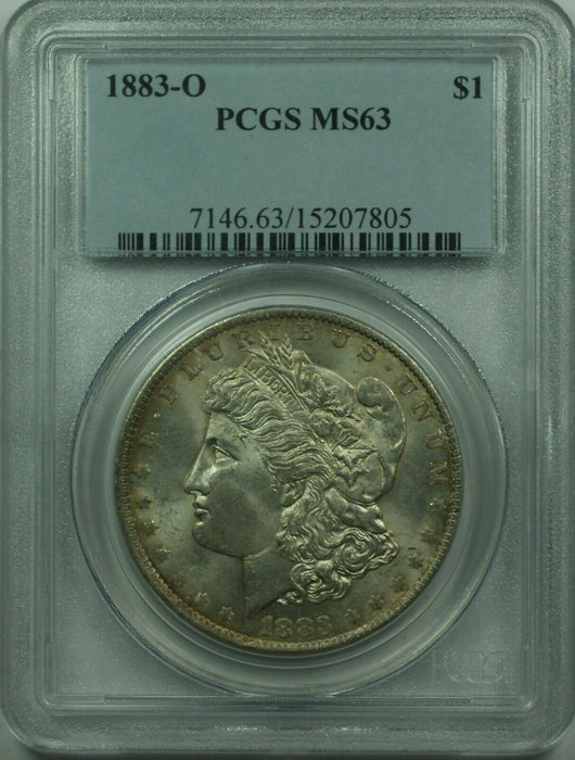 1883-O Morgan Silver Dollar Coin $1 PCGS MS-63 Lightly Toned (31) A