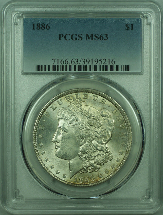 1886 Morgan Silver Dollar $1 Coin PCGS MS-63 Better Coin (27) E