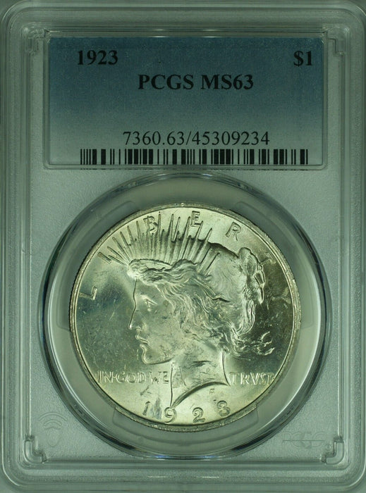 1923 Peace Silver Dollar S$1 PCGS MS-63  (40B)