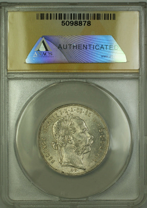 1879-KB Hungary 1 Forint Silver Coin ANACS AU-58