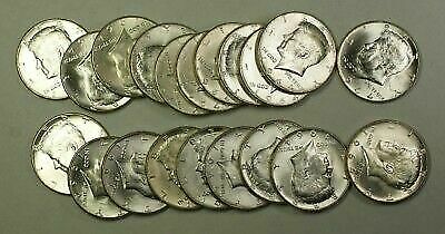 1964-P Roll of Kennedy Half Dollars 50c 90% Silver Coins BU In Plastic Tube