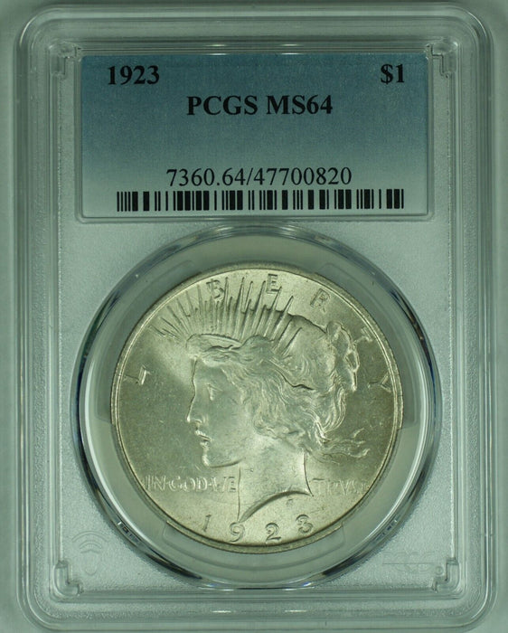 1923 Peace Silver $1 Dollar Coin PCGS MS 64 (17) K