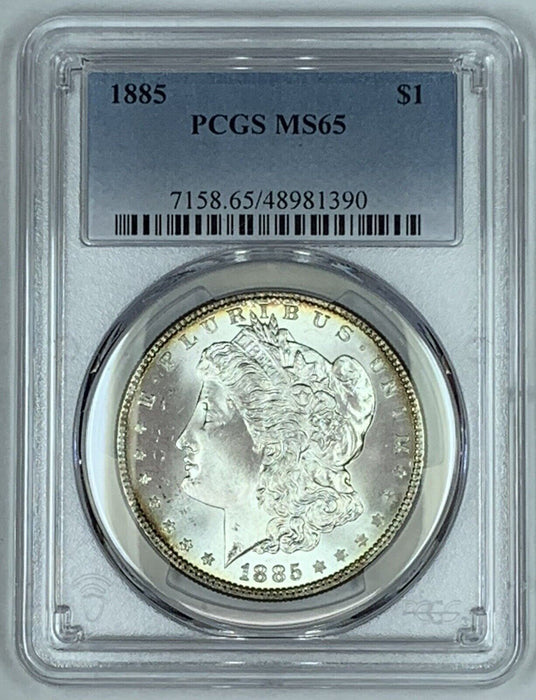 1885 Morgan Silver $1 Dollar Coin PCGS MS 65 (7)