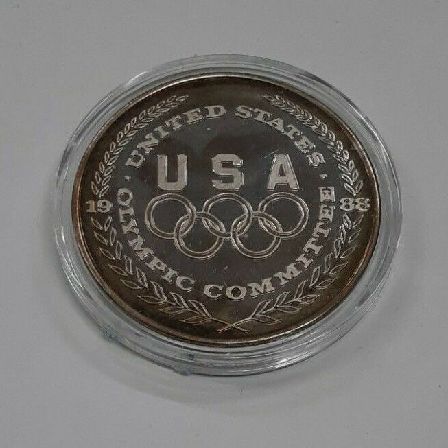 1988 Olympic Commemorative Silver Medal - Swimming  Proof-Like in Capsule