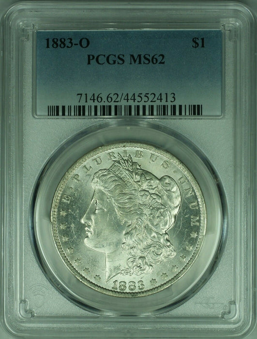 1883-O Morgan Silver Dollar Coin $1 PCGS MS-62 Better Coin Neat Die Break (28C)