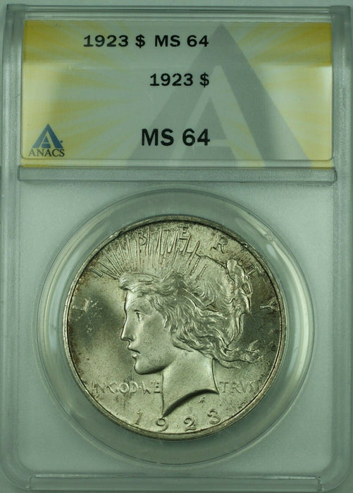 1923 Peace Silver Dollar $1 Coin ANACS MS-64 (30)