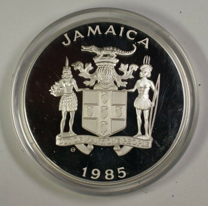 1985 Jamaica $25 Humpback Whale Silver Proof Coin 2100 Grains of .925 Sterling
