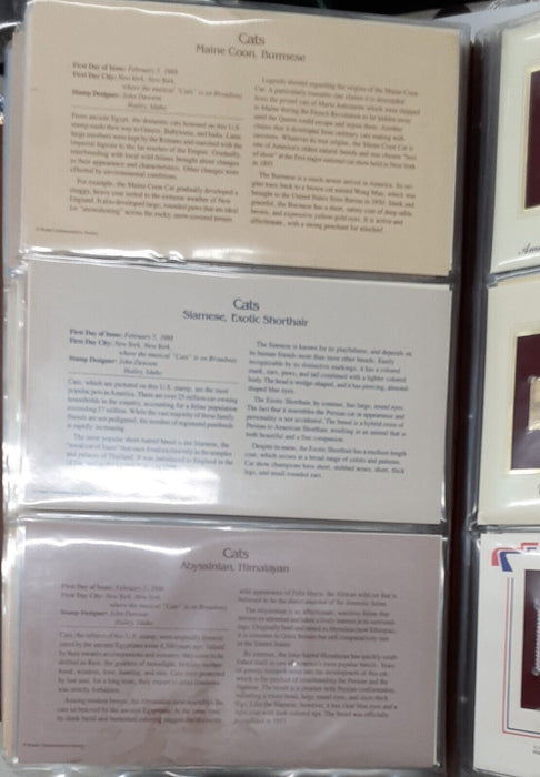 Golden Replicas & FDCs of US Stamps Postal Commem. '87-'88 71 Total W/Info Cards