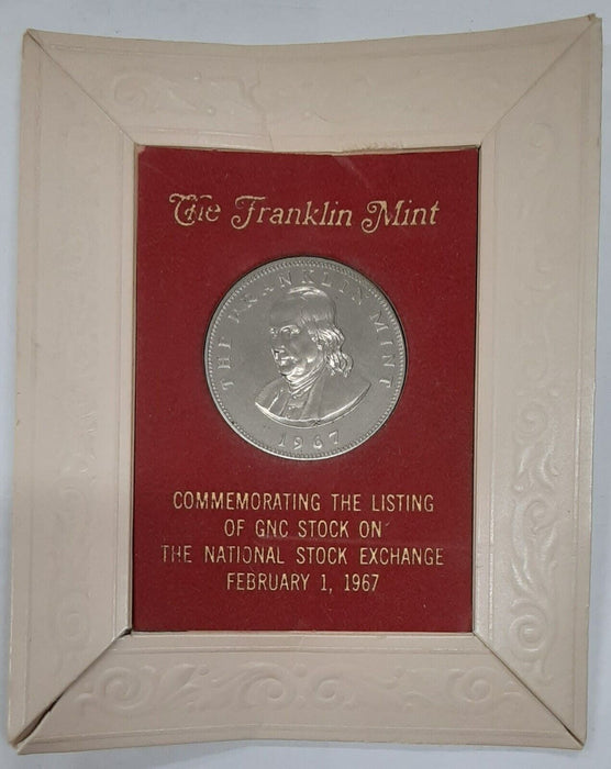 Franklin Mint 1967 Listing GNC on the Stock Exchange Medal In Holder