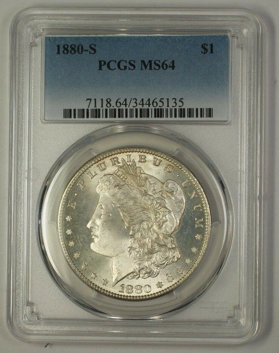 1880-S Morgan Silver Dollar $1 Coin PCGS MS-64 (17a) (Better)
