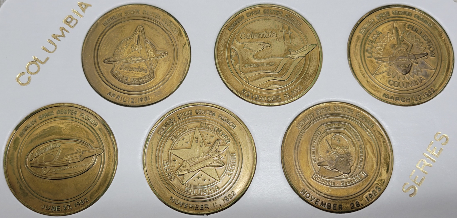 1981-83 Kennedy Space Center New Era of Space Exploration Brass Medal Collection