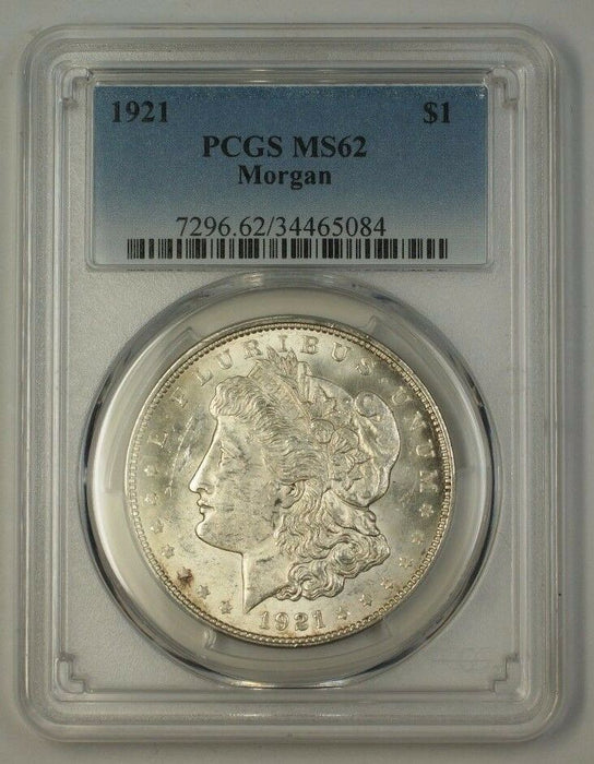 1921 US Morgan Silver Dollar $1 Coin PCGS MS-62 (17a)