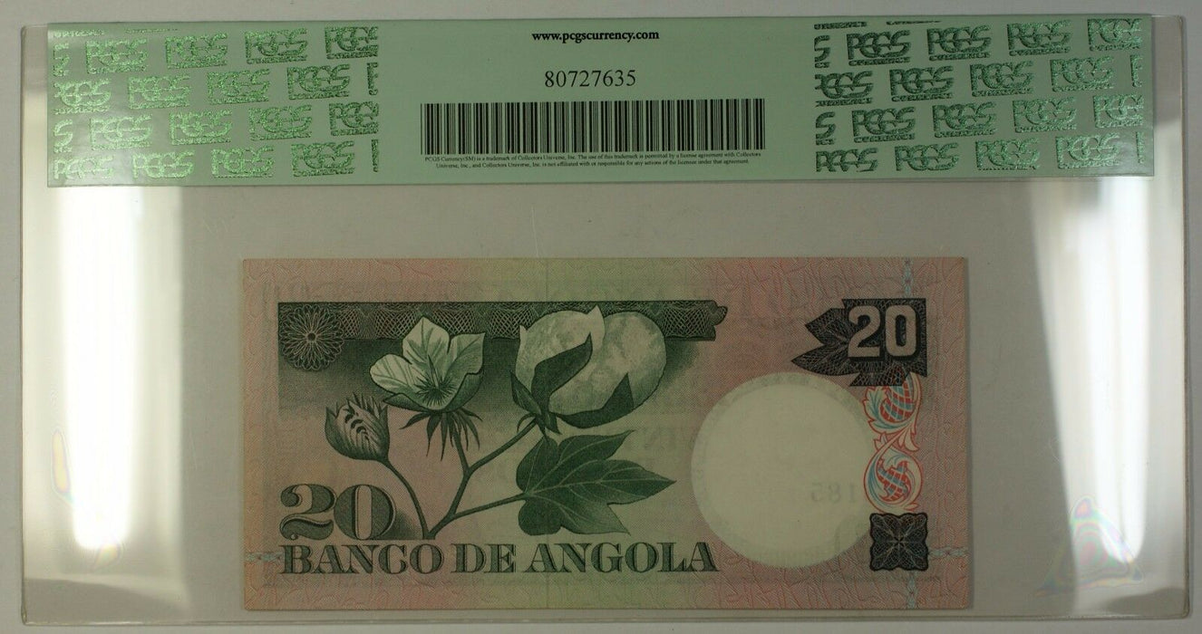 10.6.1973 Banco de Angola 20 Escudos Note SCWPM# 104a PCGS GEM New 66 PPQ