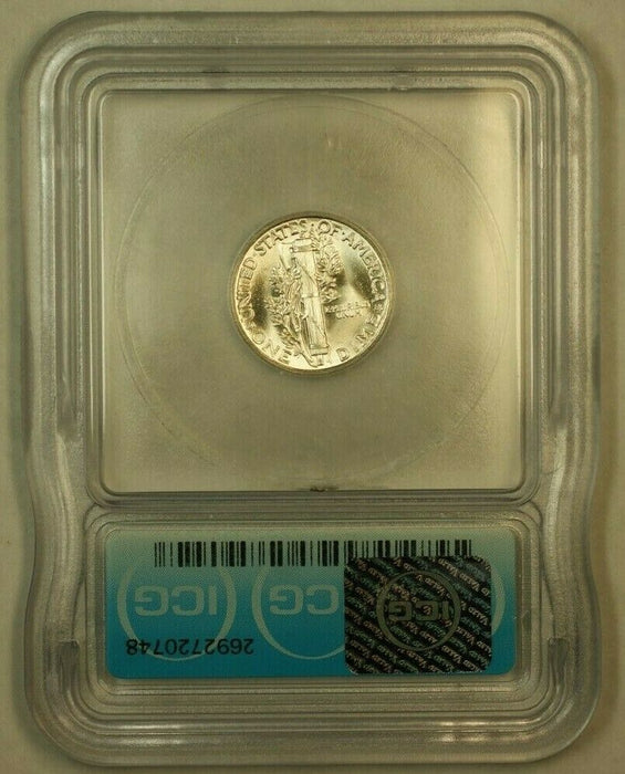 1943 Silver Mercury Dime 10c Coin ICG MS-65 (2A)