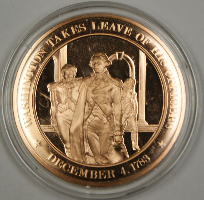 Bronze Proof Medal Washington Takes Leave of His Officers December 4 1783