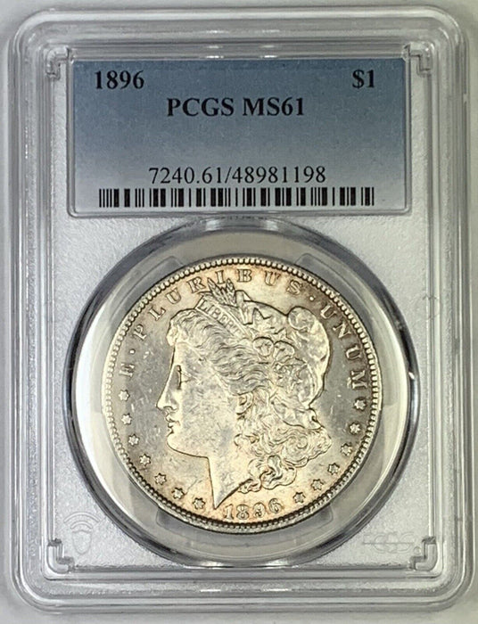 1896 Morgan Silver $1 Dollar Coin Toned PCGS MS 61 Looks Better (9)