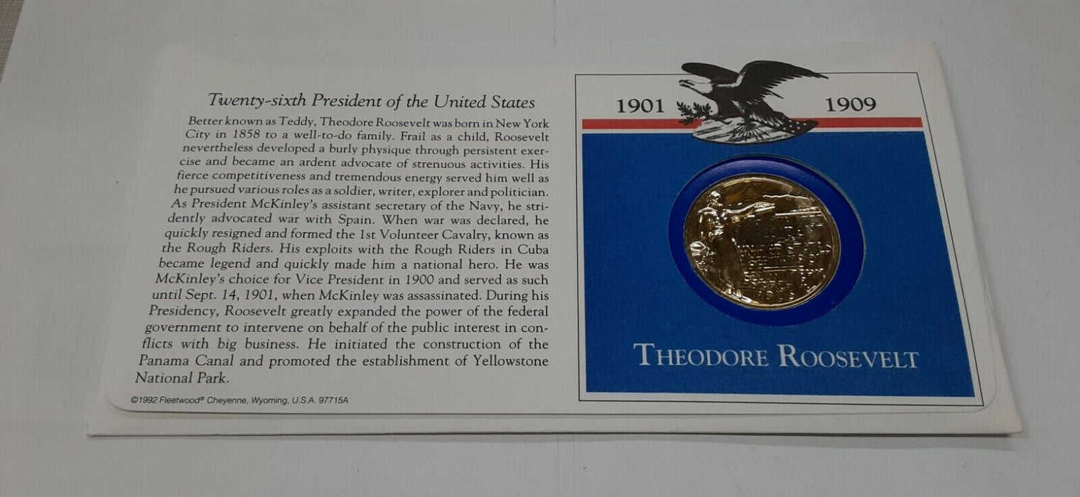 Theodore Roosevelt Presidential Medal in FDC - Hail to The Chiefs Collection