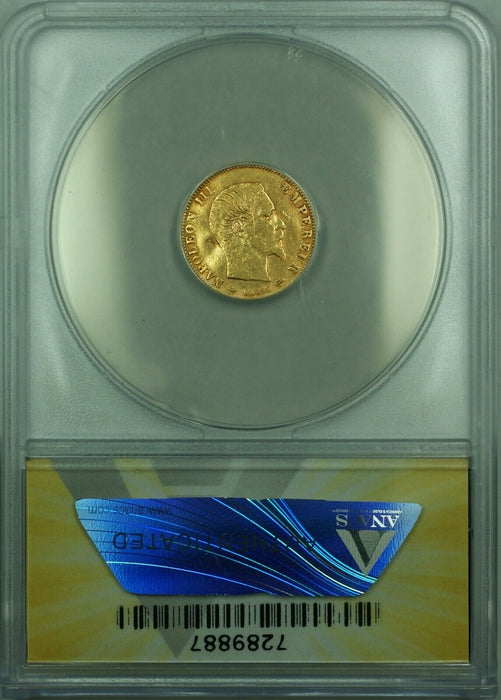 1860-A France 5 Francs Gold Coin ANACS EF-40 Details Damaged  (DW)