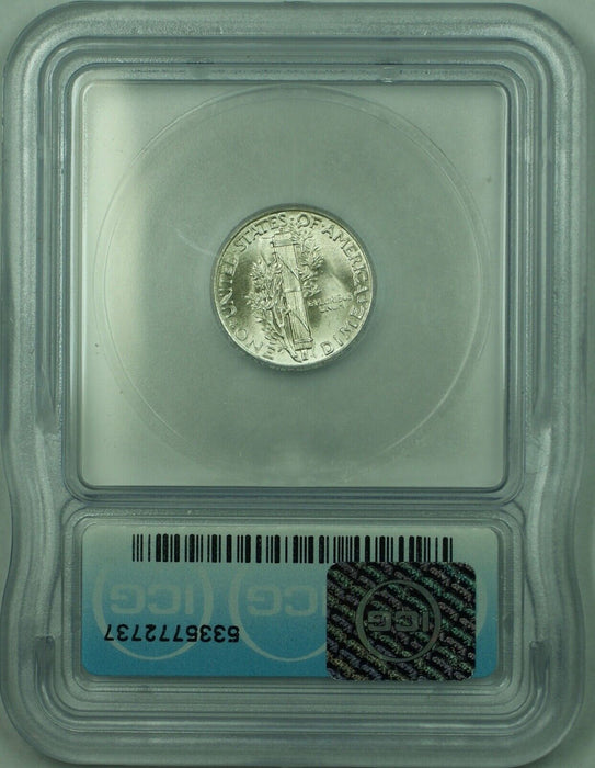 1937 Mercury Silver Dime 10c Coin ICG MS-66 (Looks Full Split Bands) (53D)