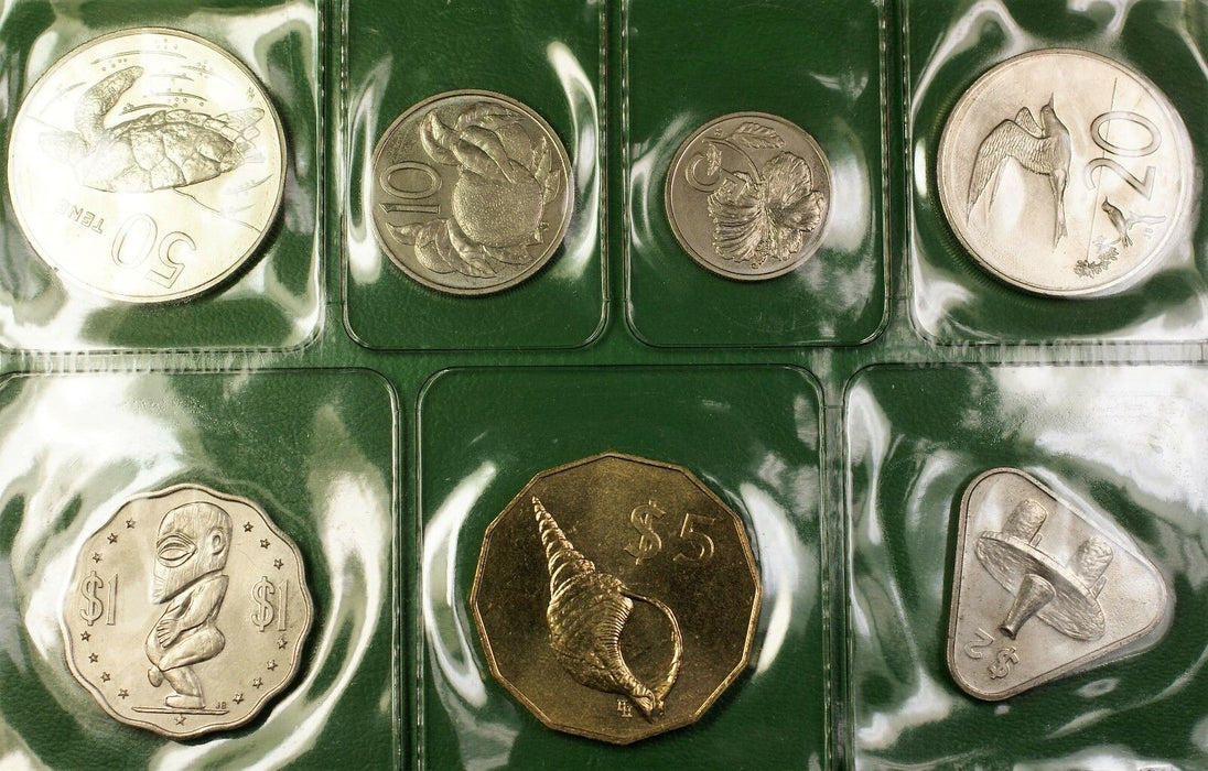 1992 Cook Islands Brilliant Uncirculated Specimen Set 7 Coins Total