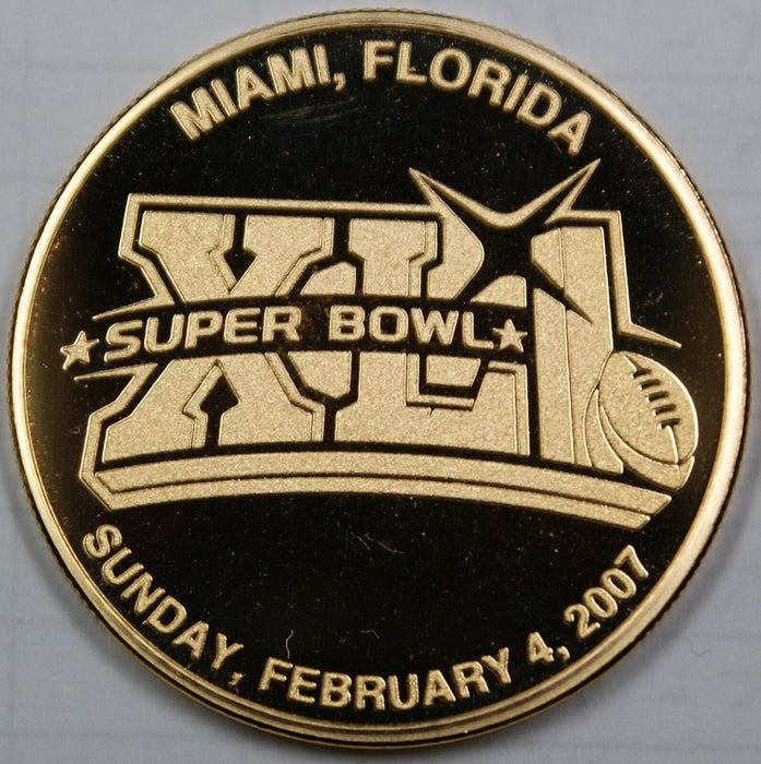 2007 NFL Licensed Super Bowl XLI Proof Medal, 2/4/07 Miami, Florida