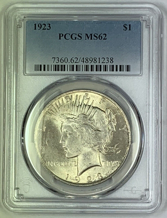 1923 Peace Silver $1 Dollar Coin PCGS MS 62 (9) D