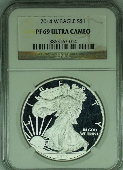 2014-W American Proof Silver Eagle $1 NGC PF 69 Ultra Cameo (49)