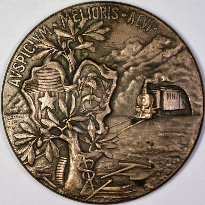 1903 Buenos Aires Los Delegados del Gobierno de Chile Commem. Silverwash Medal