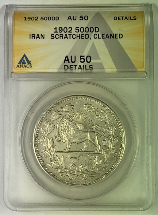 1902 5000 D Middle East Coin ANACS AU 50 Details