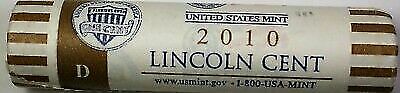 2010-D Lincoln Shield Cents OBW Roll 50 Brilliant Uncirculated Coins