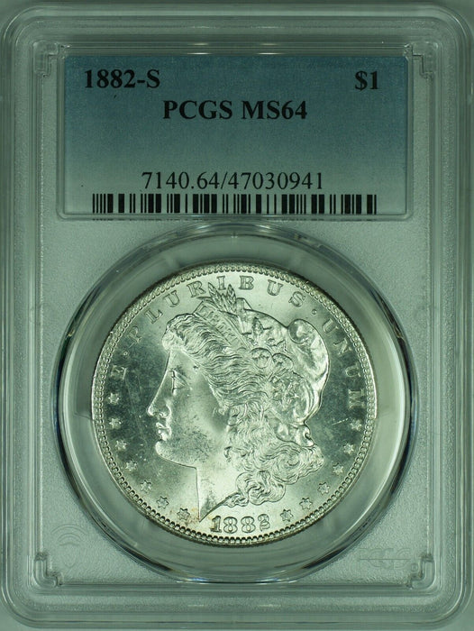 1882-S Morgan Silver Dollar Coin  PCGS MS-64   (35C)