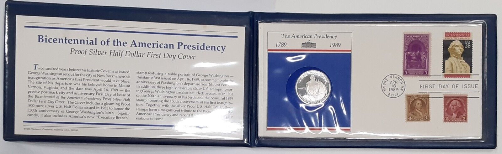 1982-S George Washington Commem Half Dollar Coin Proof in Info Folder