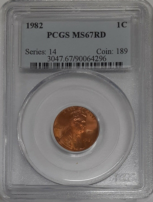 1982 Lincoln Cent 1c PCGS MS-67 RD