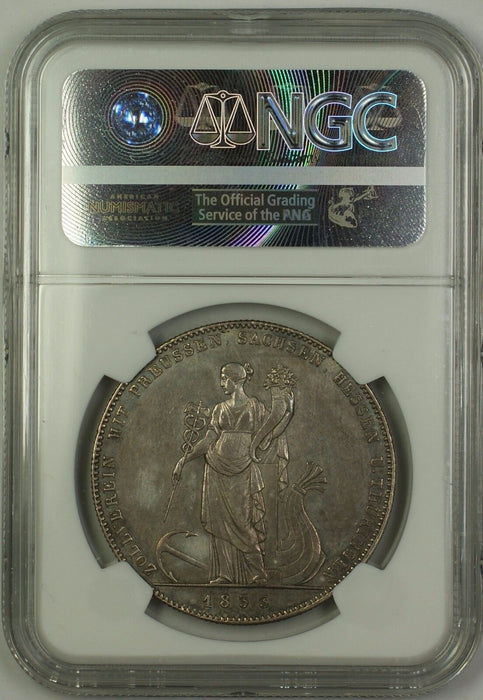 1833 Germany Bavaria Customs Union Silver Taler Coin NGC AU Det.