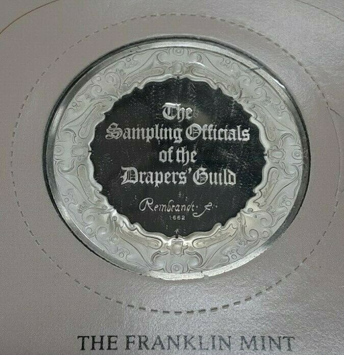 Franklin Mint Genius/Rembrandt PR .925 Silver Medal-Officials/Drapers in Card