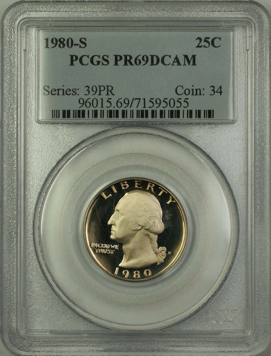 1980-S Washington Quarter 25c Coin PCGS PR-69 DCAM Deep Cameo