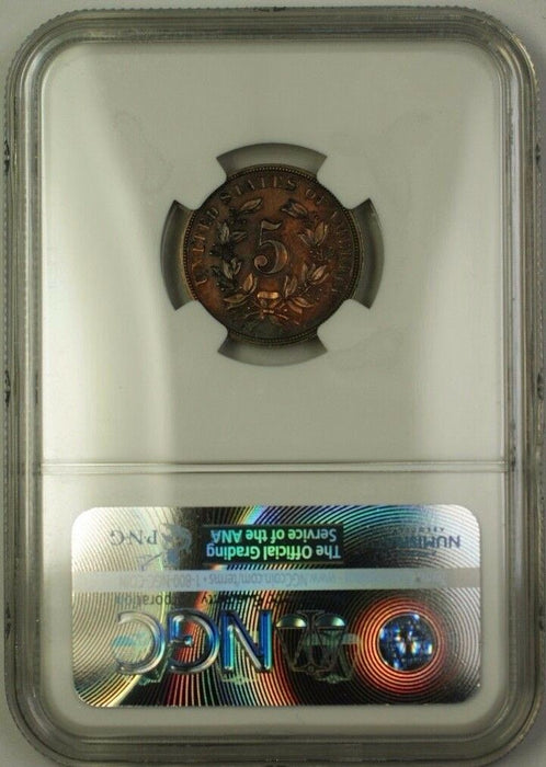 1866 Nickel Pattern Proof 5c Copper Coin NGC PF-63 BN J-468 Judd WW