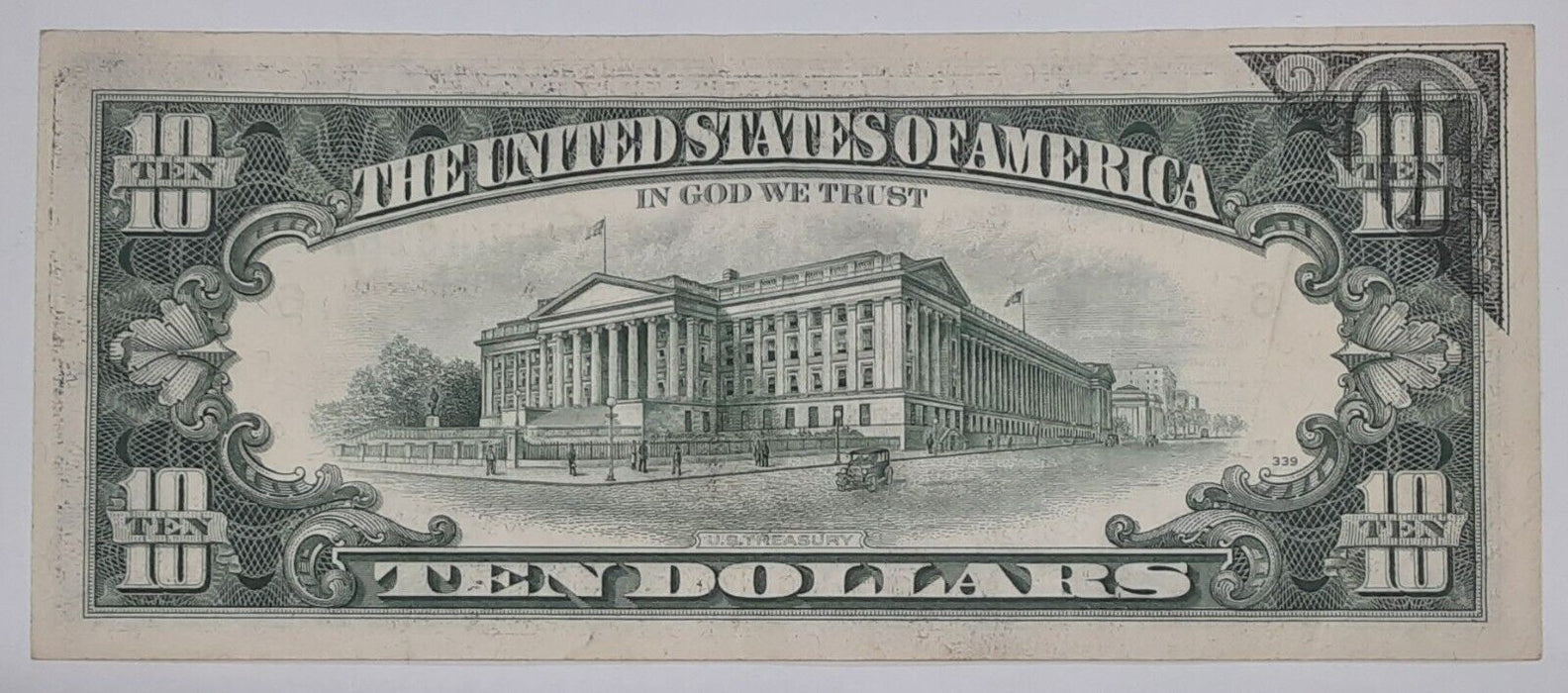 Series 1977 $10 Federal Reserve Note Atlanta Dist. w/Partial Offset Error